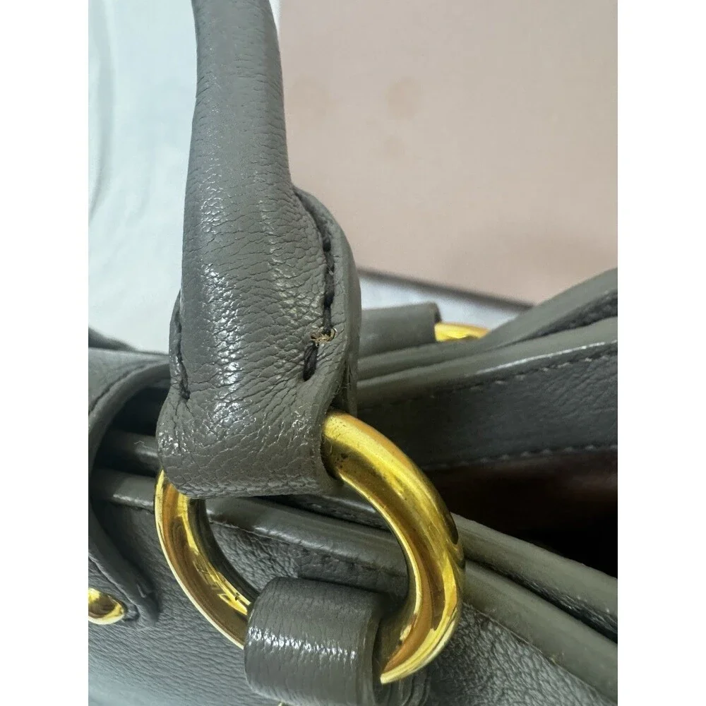 Authentic Miu Miu Madras Gray Medium Satchel Top Handle